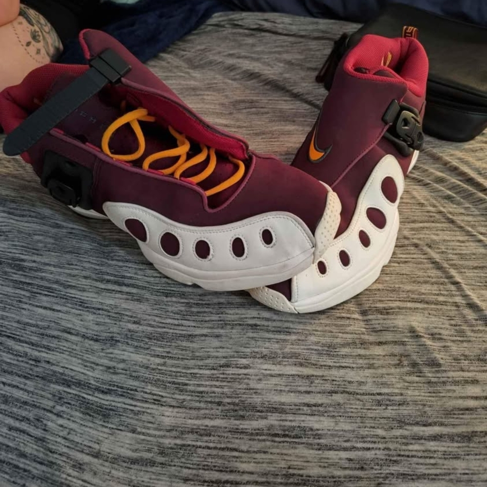 Nike Maroon and White Shoes